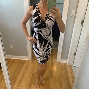 Cache black and white cocktail dress